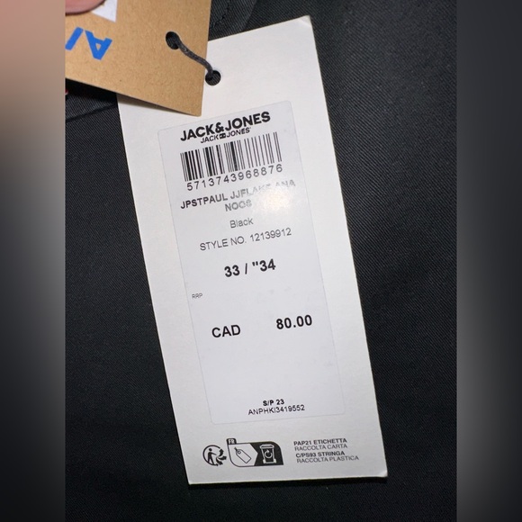 JACK & JONES JPSTPAUL JJFLAKE AKM NOOS Casual Slim Fit Men’s Everyday Pants - Picture 6 of 6